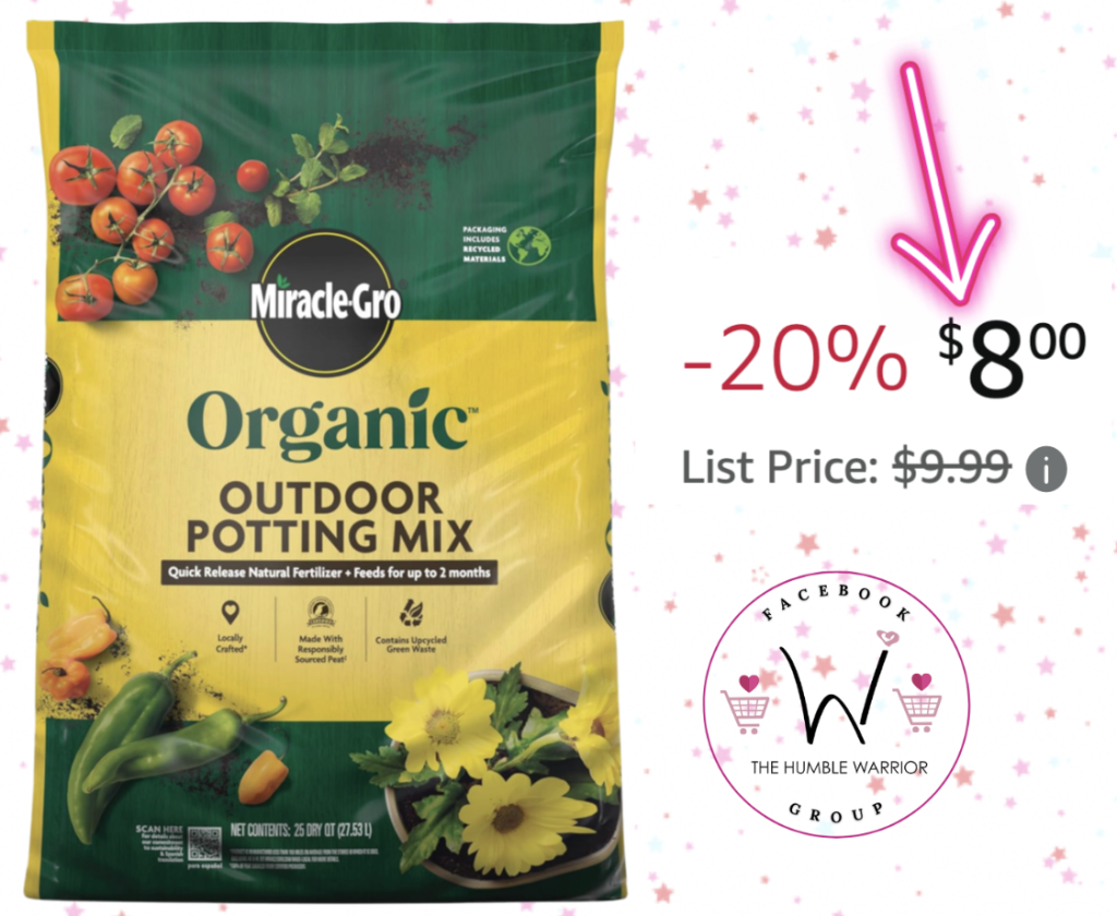 MiracleGro 27.3 lb Organic Outdoor Potting Mix!